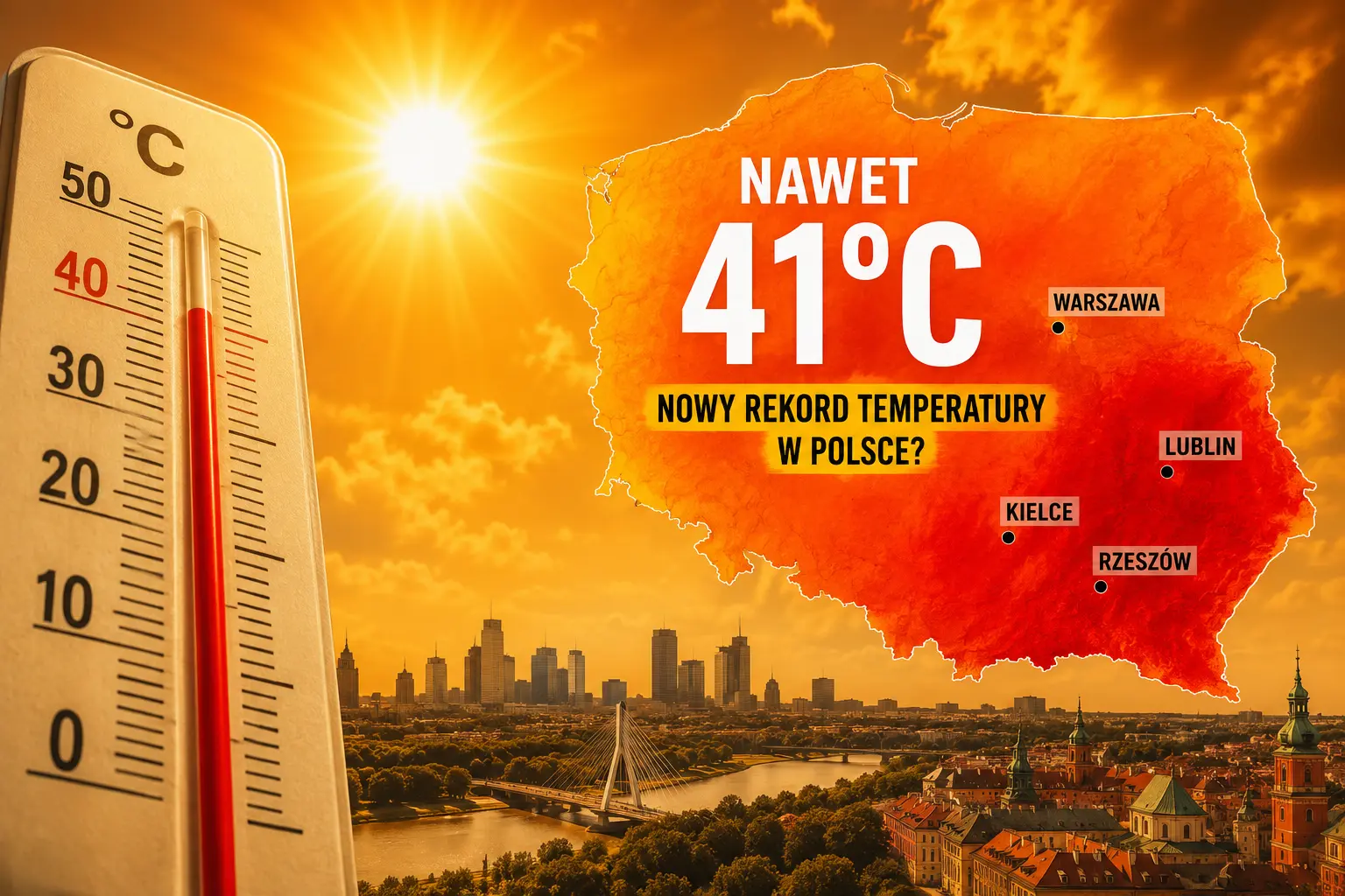 Polska może zmierzyć się z kolejną falą ekstremalnych upałów. Prognozy wskazują nawet 41°C